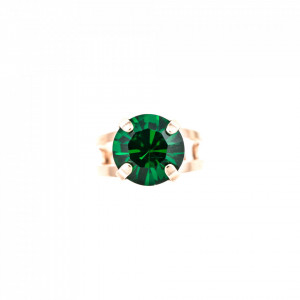 Inel placat cu Aur roz de 24K, cu cristale Swarovski, May Lucky Birthstone | 7048-205RG-Verde-7922