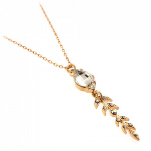 Pandantiv cu lant placat cu Aur roz de 24K, cu cristale Swarovski, Aura | 5628-1112RG-Multicolor-7402
