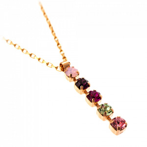 Pandantiv cu lant placat cu Aur roz de 24K, cu cristale originale, Take my Breath Away | 5425-1156RG