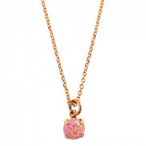 Pandantiv cu lant placat cu Aur roz de 24K, cu cristale originale, Take my Breath Away | 5440SO-M99RG