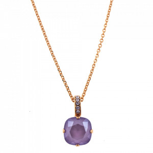 Pandantiv cu lant placat cu Aur roz de 24K, cu cristale Swarovski, Romance | 5326/2-371021RG-Mov-6912
