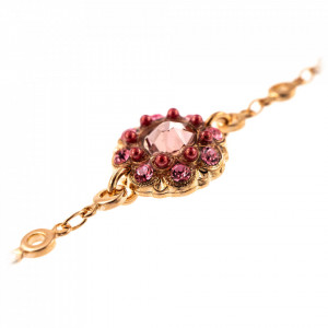 Bratara placata cu Aur roz de 24K, cu cristale Swarovski, Antigua | 4417/1-223-1RG-Roz-1553