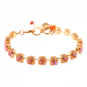 Bratara placata cu Aur roz de 24K, cu cristale Swarovski, Gardenia | 4252-140140RG-Portocaliu-8893
