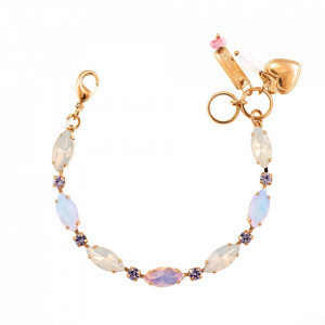Bratara placata cu Aur roz de 24K, cu cristale Swarovski, Purple Rain | 4111/1-M83371RG-Multicolor-963
