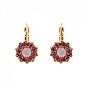 Cercei placati cu Aur roz de 24K, cu cristale Swarovski, Antigua | 1157-223-1RG6-Roz-5343