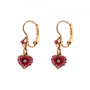Cercei placati cu Aur roz de 24K, cu cristale Swarovski, Antigua | 1322/4-223-1RG6-Roz-5783