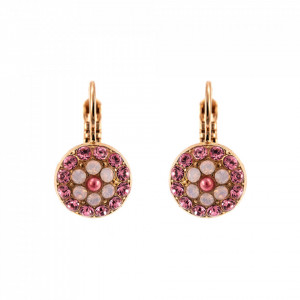 Cercei placati cu Aur roz de 24K, cu cristale Swarovski, Antigua | 1416-223-1RG6-Roz-5623