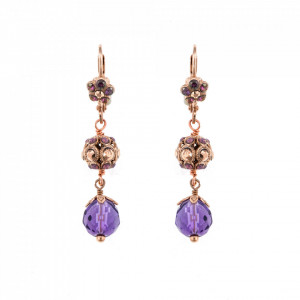 Cercei placati cu Aur roz de 24K, cu cristale Swarovski, Bohemian Rhapsody | 1134-M1072RG1-Mov-2043