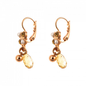 Cercei placati cu Aur roz de 24K, cu cristale originale, Breakfast at Tiffany’s | 1004-2010RG6