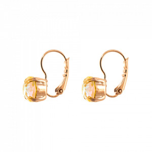 Cercei placati cu Aur roz de 24K, cu cristale Swarovski, Yellow Brick Road | 1440-141RG6-Galben-6083