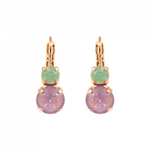Cercei placati cu Aur roz de 24K, cu cristale Swarovski, Lavender | 1190-1910RG6-Multicolor-5433
