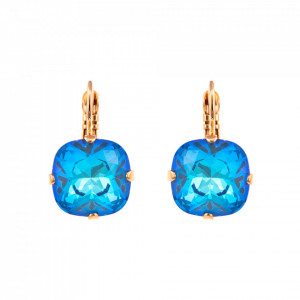 Cercei placati cu Aur roz de 24K, cu cristale Swarovski, Ocean DeLite | 1326/4-143RG6-Albastru-5413