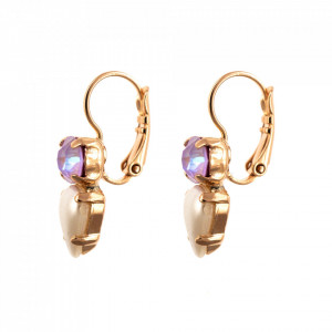 Cercei placati cu Aur roz de 24K, cu cristale Swarovski, Romance | 1030/8-139-10RG6-Multicolor-1673