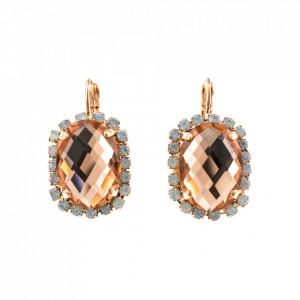Cercei placati cu Aur roz de 24K, cu cristale Swarovski, Tiara Day | 1090/1-2333RG6-Roz-1813