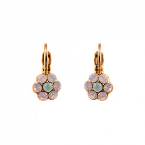 Cercei placati cu Aur roz de 24K, cu cristale Swarovski, Tiara Day | 1166/1-2333RG6-Alb/Roz-8953