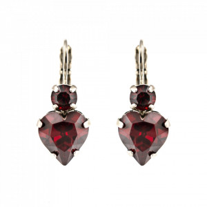 Cercei placati cu rodiu, cu cristale Swarovski, Lady In Red | 1100/3-208208RO6-Rosu-1923