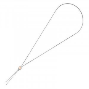 Colier placat cu argint - Bolo Rose-Quartz cu piatra semipretioasa Quartz Roz-Roz-8803