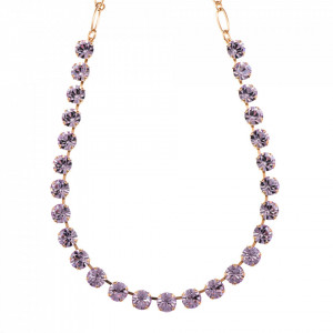 Colier placat cu Aur roz de 24K, cu cristale Swarovski, Violet - Colors | 3252-371371RG-Mov-6173