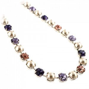 Colier placat cu rodiu, cu cristale Swarovski, Romance | 3252-139-10RO-Mov-6593