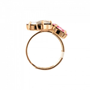 Inel placat cu Aur roz de 24K, cu cristale Swarovski, Aura | 7238/5-1112RG-Multicolor-7903