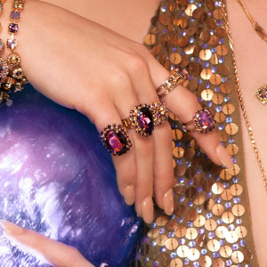 Inel placat cu Aur roz de 24K, cu cristale Swarovski, Bohemian Rhapsody | 7090/1-2044RG-Mov-8083