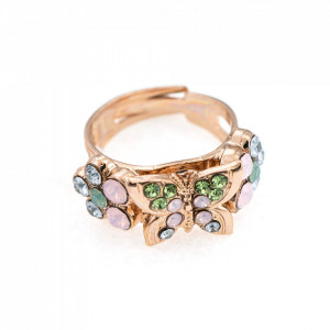 Inel placat cu Aur roz de 24K, cu cristale Swarovski, California Dreaming | 7031-1028RG-Multicolor-7063