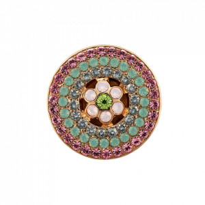 Inel placat cu Aur roz de 24K, cu cristale Swarovski, Eternity | 7078/1-1028RG-Multicolor-5083