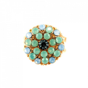 Inel placat cu Aur roz de 24K, cu cristale Swarovski, Guardian Angel | 7217-390-1RG-Multicolor-7873
