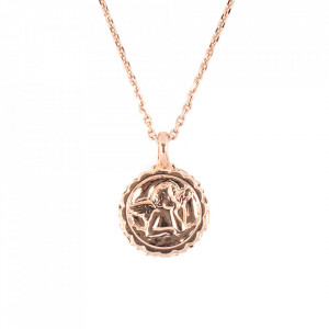 Inel placat cu Aur roz de 24K, cu cristale Swarovski, Guardian Angel | 7217-214RG-Verde-8453