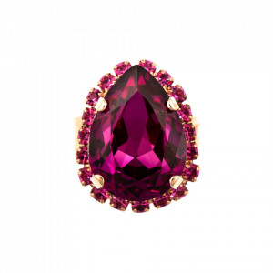 Inel placat cu Aur roz de 24K, cu cristale Swarovski, Happy Days | 7098-209502RG-Multicolor-8163