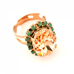 Inel placat cu Aur roz de 24K, cu cristale Swarovski, Summer Palace | 7090/1-1042RG-Multicolor-7533