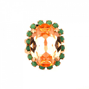 Inel placat cu Aur roz de 24K, cu cristale Swarovski, Summer Palace | 7090/1-1042RG-Multicolor-8063