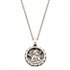 Pandantiv cu lant placat cu Argint 925, cu cristale Swarovski, Guardian Angel | 5212-747SP-Negru-7303