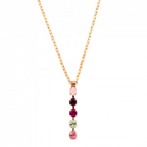 Pandantiv cu lant placat cu Aur roz de 24K, cu cristale originale, Take my Breath Away | 5425-1156RG