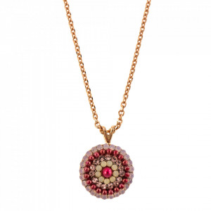 Pandantiv cu lant placat cu Aur roz de 24K, cu cristale Swarovski, Antigua | 5193/1-223-1RG-Roz-6763