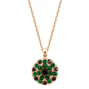 Pandantiv cu lant placat cu Aur roz de 24K, cu cristale Swarovski, Guardian Angel | 5212-208205RG-Multicolor-6813