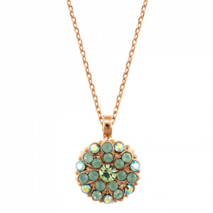 Pandantiv cu lant placat cu Aur roz de 24K, cu cristale Swarovski, Guardian Angel | 5212-390RG-Verde-6833