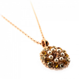 Pandantiv placat cu Aur roz de 24K, cu cristale originale, Guardian Angel - Breakfast at Tiffany’s | 5212-2010RG