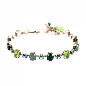 Bratara placata cu Argint 925, cu cristale Swarovski, Fern | 4508/1-2143SP-Verde-1584