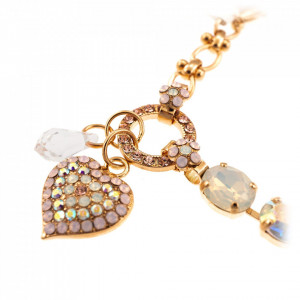 Bratara placata cu Aur roz de 24K, cu cristale Swarovski, Aura | 4019/8-1112RG-Multicolor-1184
