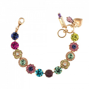 Bratara placata cu Aur roz de 24K, cu cristale Swarovski, Flower Power | 4045/1-M803RG-Multicolor-1064