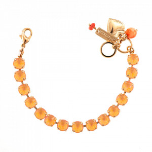 Bratara placata cu Aur roz de 24K, cu cristale Swarovski, Gardenia | 4252-140140RG-Portocaliu-8894