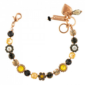 Bratara placata cu Aur roz de 24K, cu cristale Swarovski, Lemon Emigrant | 4173/3-1121RG-Multicolor-994