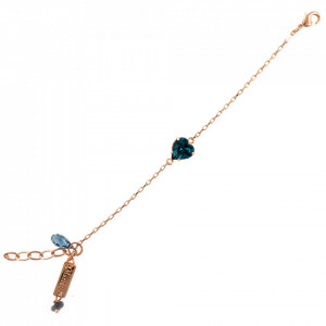 Bratara placata cu Aur roz de 24K, cu cristale Swarovski, Nightfall | 4100/2-207RG-Albastru-934