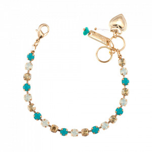 Bratara placata cu Aur roz de 24K, cu cristale Swarovski, Sapphire Sky | 4000-807RG-Multicolor-954