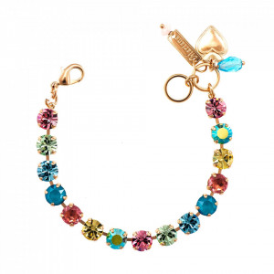 Bratara placata cu Aur roz de 24K, cu cristale Swarovski, Spring Flowers | 4252-2141RG-Multicolor-1054