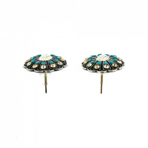 Cercei placati cu Argint 925, cu cristale Swarovski, Sapphire Sky | 1189-807SP2-Multicolor-5744