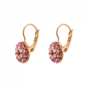 Cercei placati cu Aur roz de 24K, cu cristale Swarovski, Antigua | 1416-223-1RG6-Roz-5964