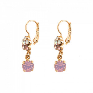 Cercei placati cu Aur roz de 24K, cu cristale Swarovski, Aura | 1152/3-1112RG1-Multicolor-2254