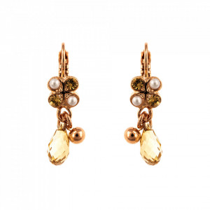 Cercei placati cu Aur roz de 24K, cu cristale originale, Breakfast at Tiffany’s | 1004-2010RG6